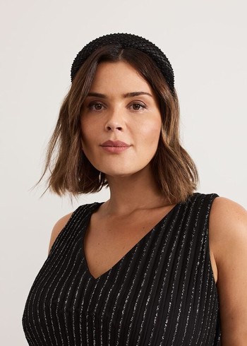 Phase Eight Black Embellished Hats Black USA | 7401826-SA